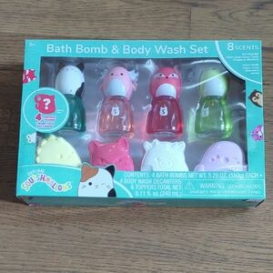 Squishmallows Bath Bomb & Body Wash Set - Pink, Green, Red